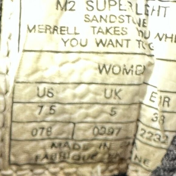 Merrell M2 Super Light Sandstone Brown Leather Women Hiking Boots Size 7.5 - Picture 13 of 13